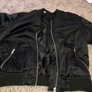 black bomber jacket